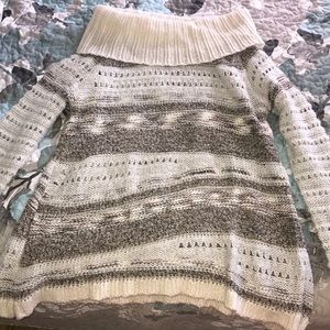Open Knit Turtle Neck Sweater